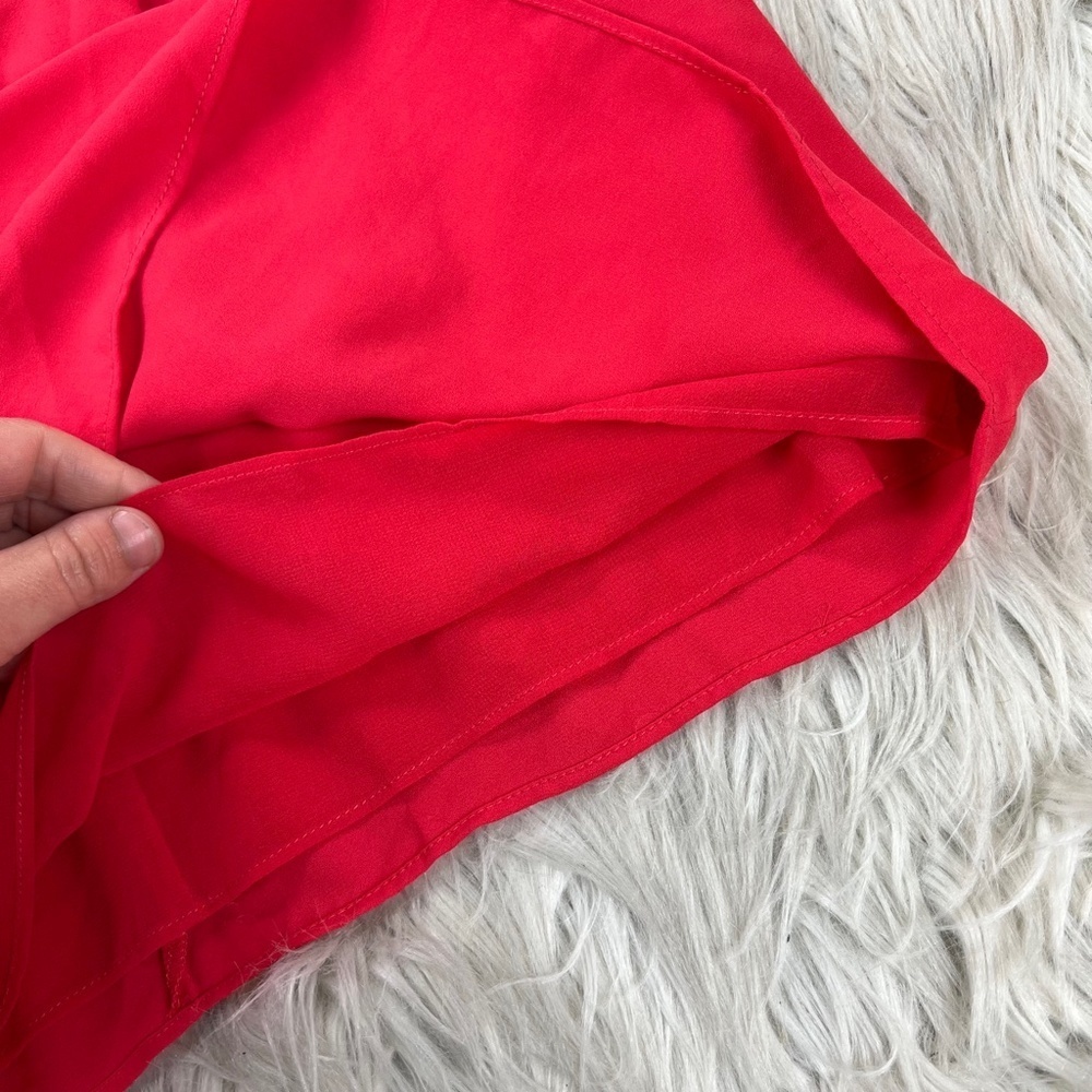 Chelsea28 Red Surplus Faux Wrap Fit Flare Dress - Picture 5 of 9